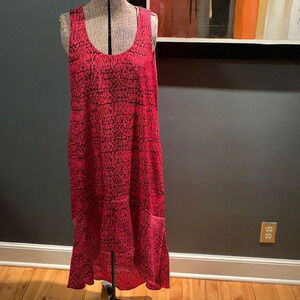 BCBGENERATION pink/blk pattern high-low tank maxi